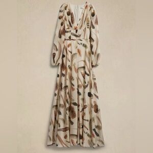 Banana Republic Cream and Brown Maxi Gown